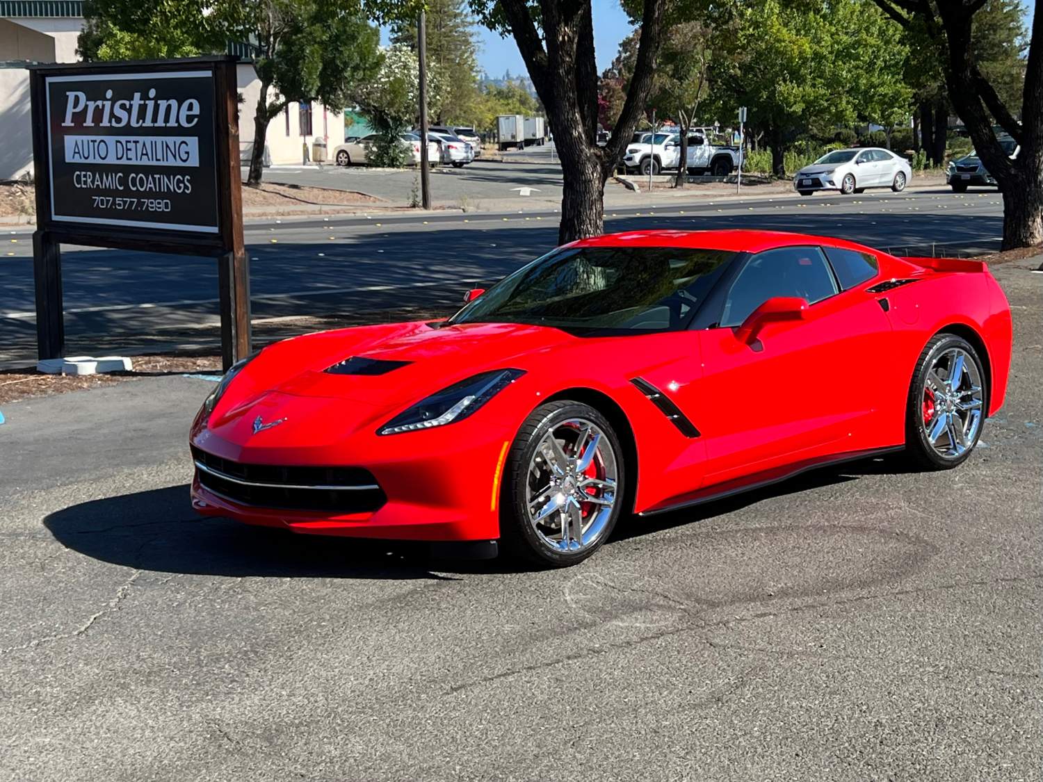 Red C7 after ceramic coating installation