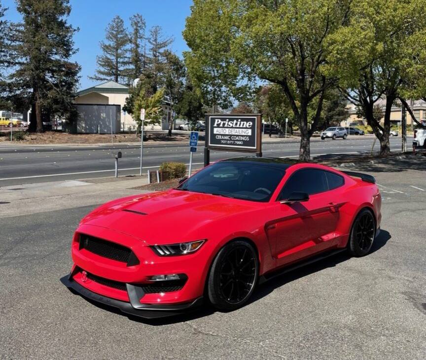 Red GT 350 after 2 layer ceramic coating installation