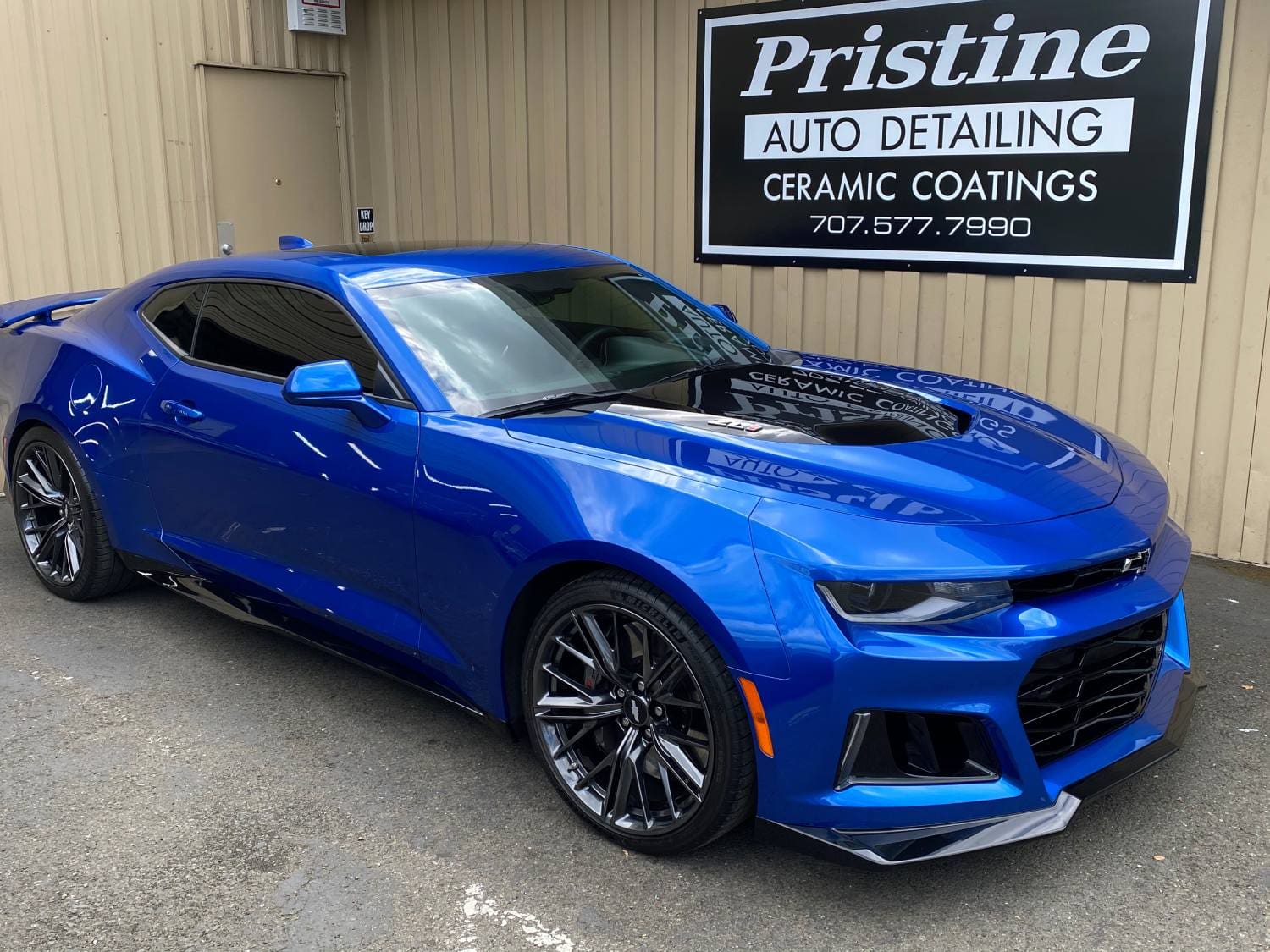 Blue ZL1 after ceramic coating installation