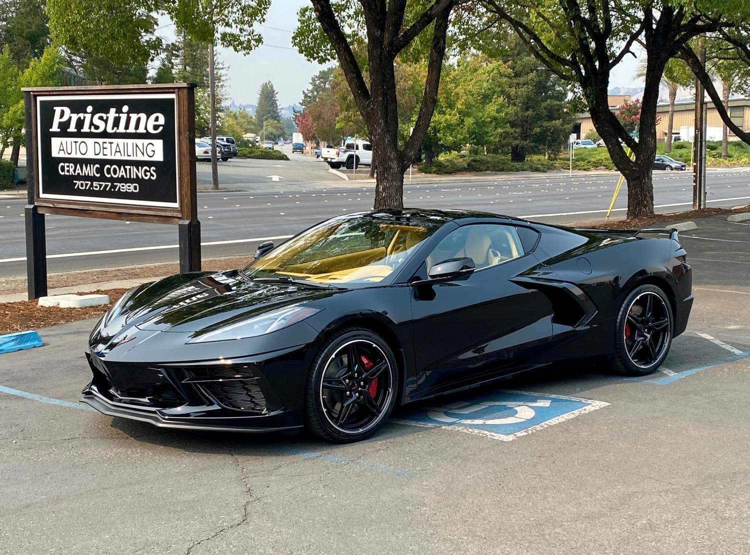 Black C8 after ceramic coating installation