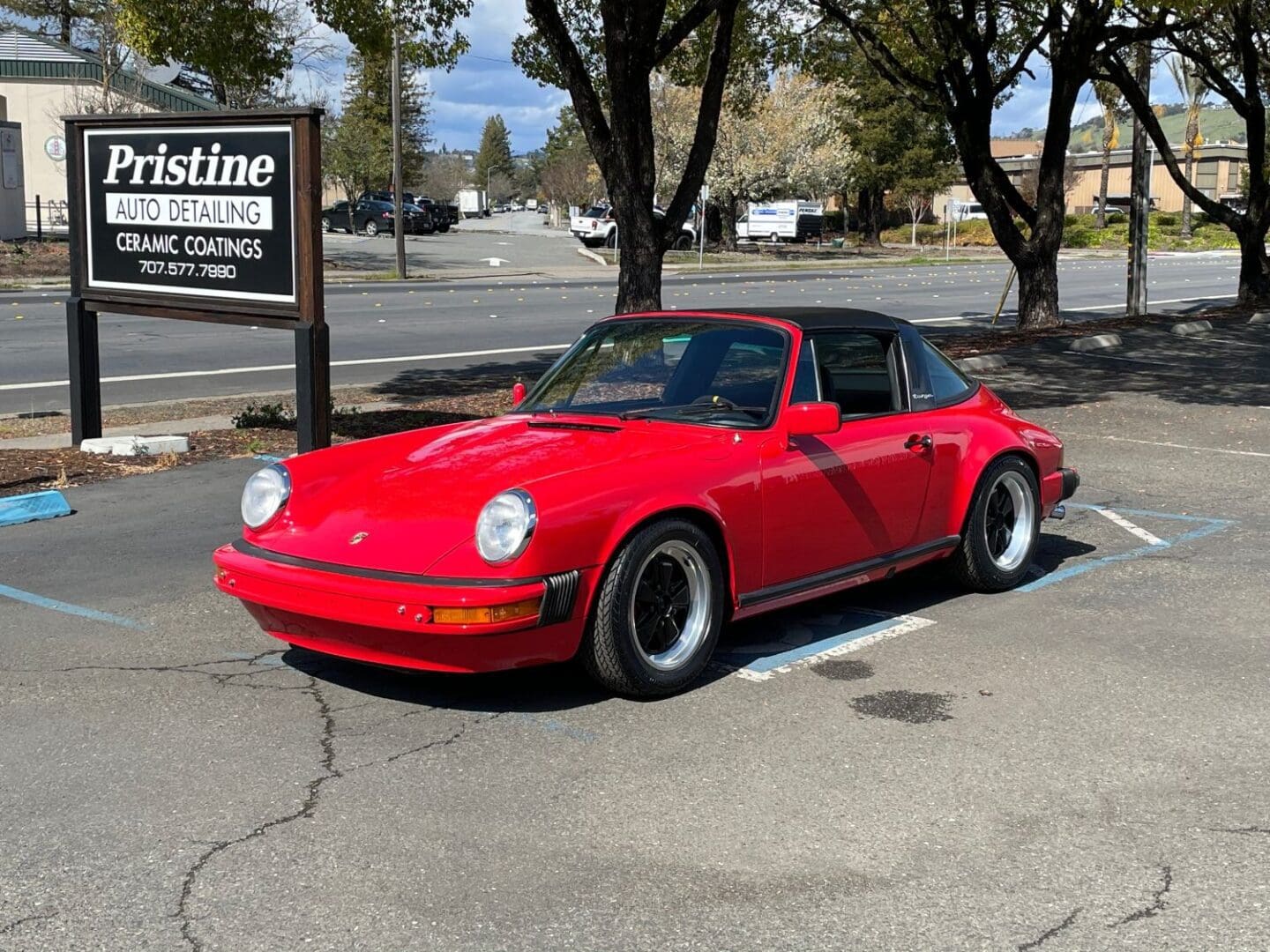 Ceramic Coated Red Porsche 911 Targa
