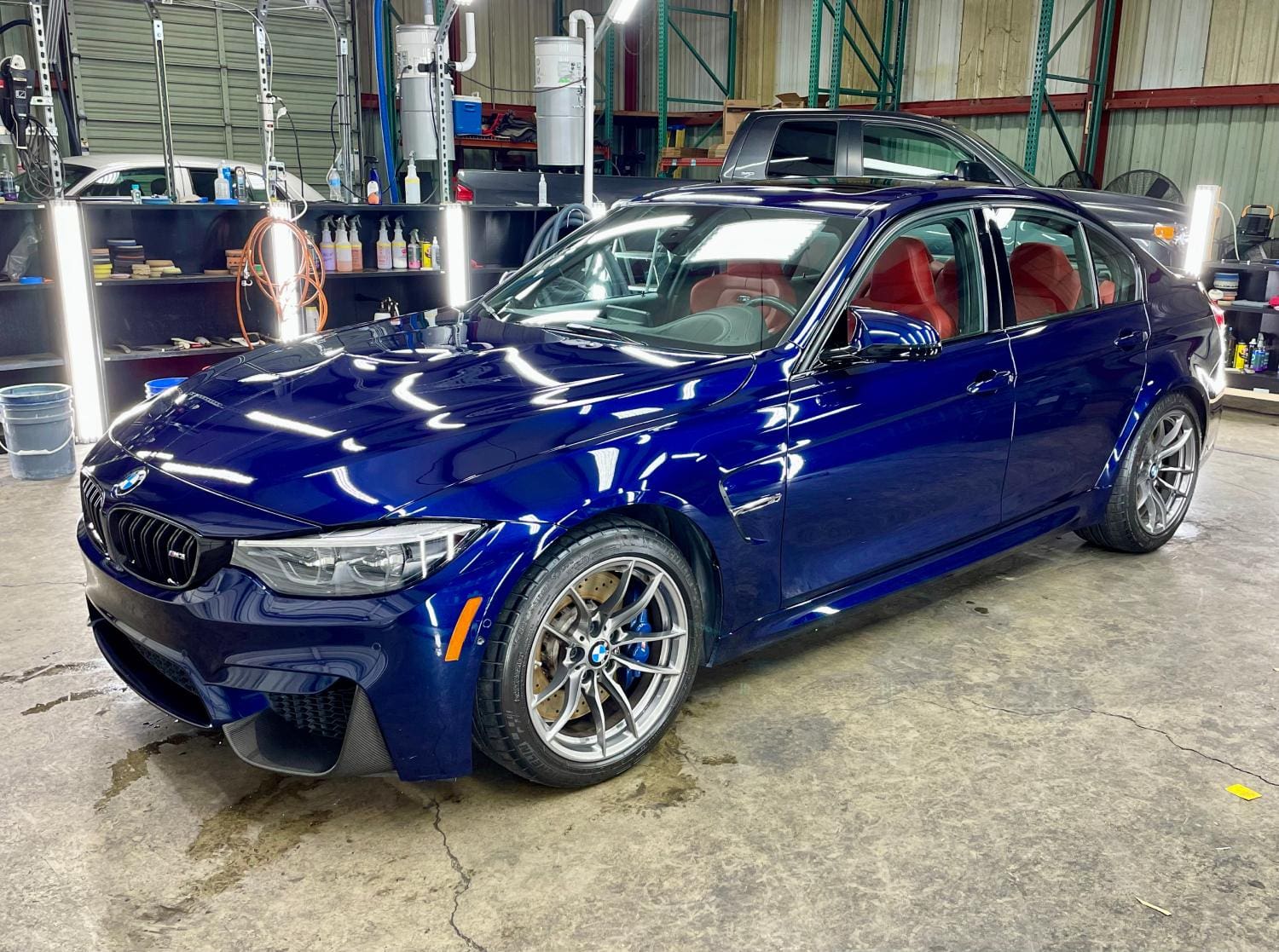 Paint correction and ceramic coating being applied