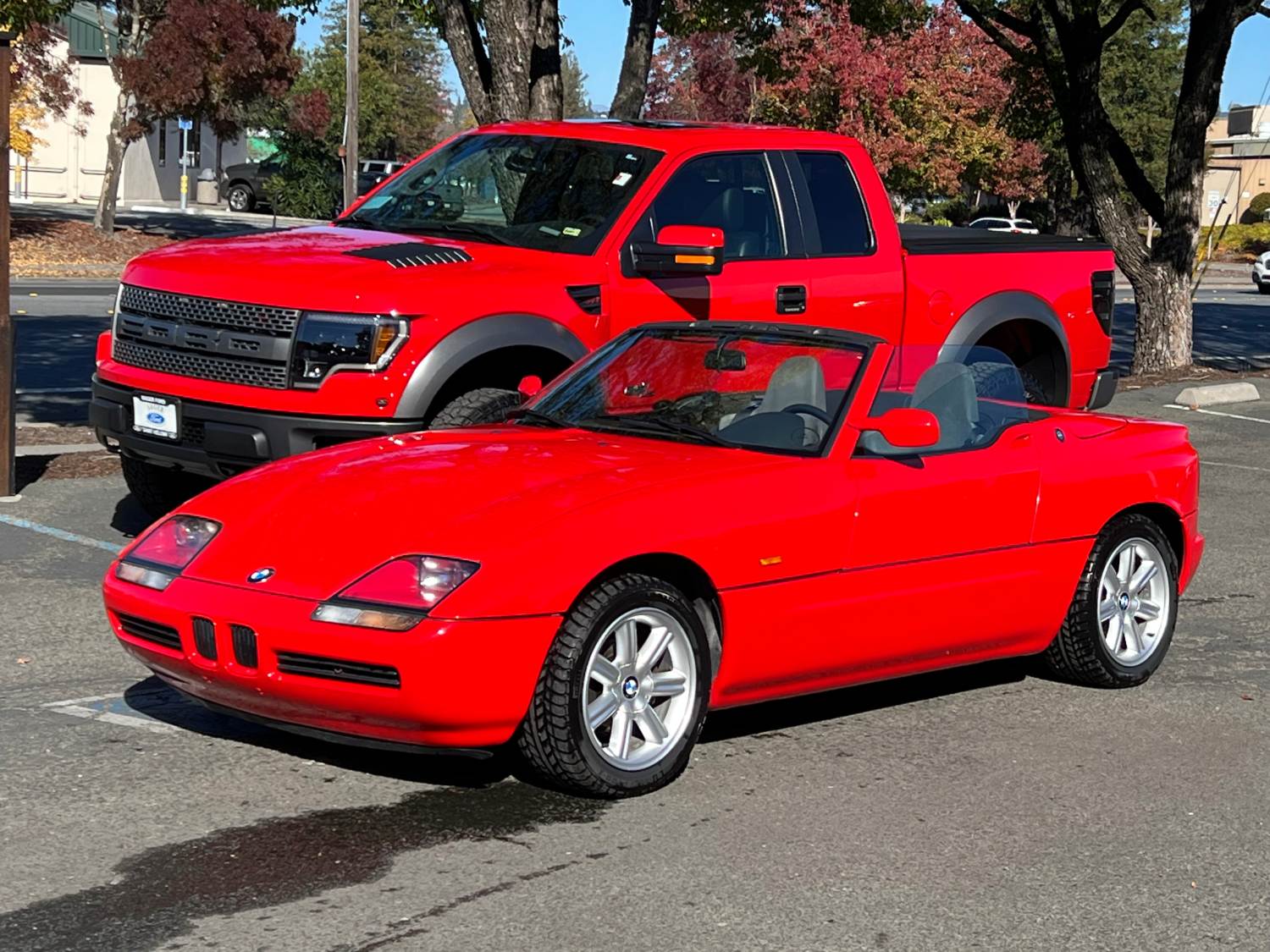 Red Z1 and Raptor after ceramic coating application